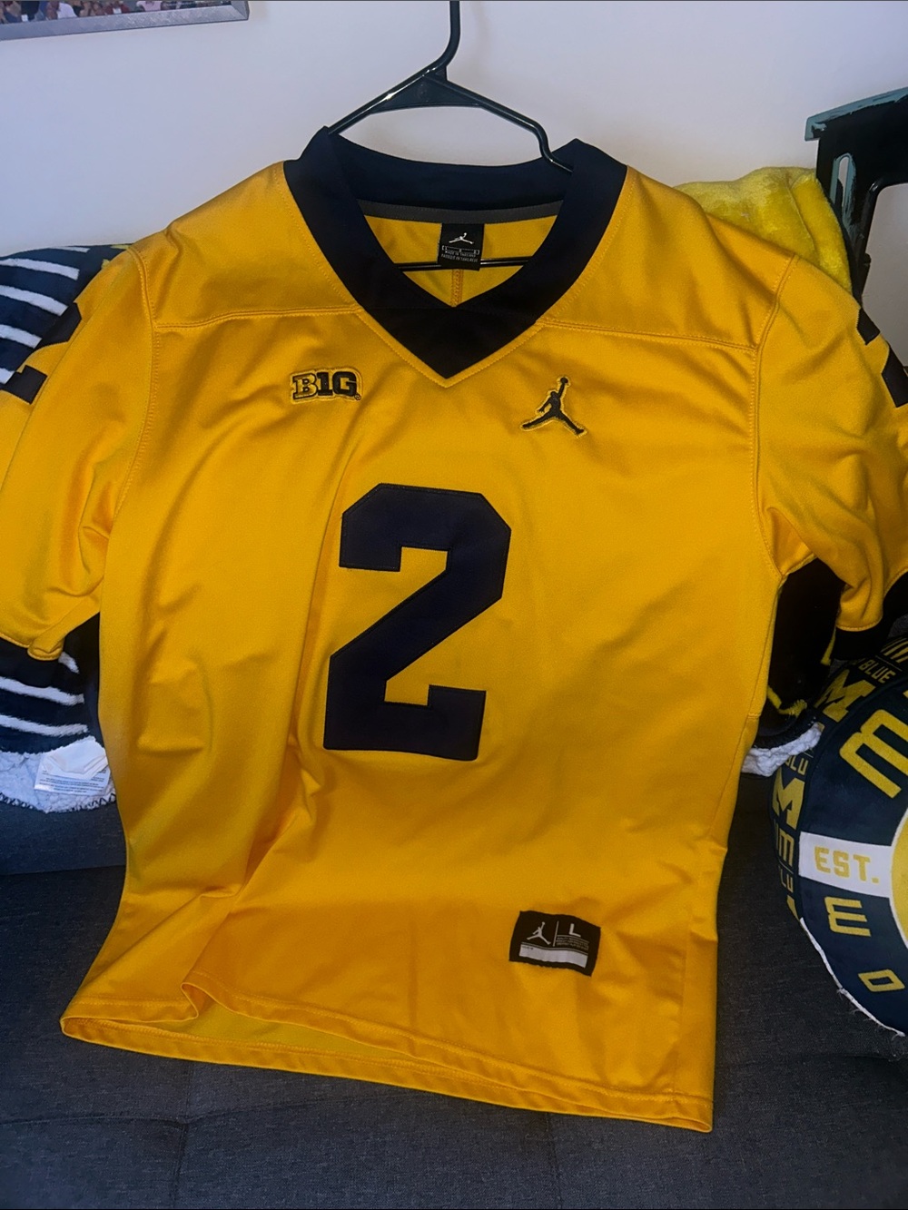 Jordan Brand Michigan Charles Woodson Jersey Stitched Men’s Large